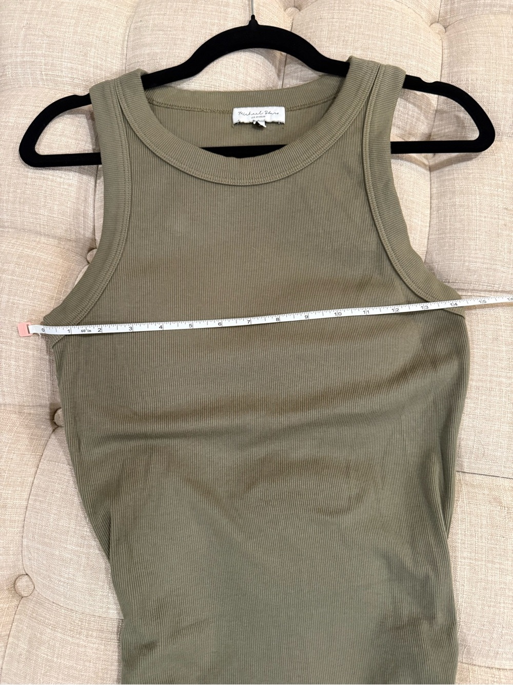 Michael Stars Halley Ribbed Tank Top with Ruching - Picture 5 of 6
